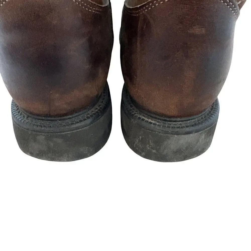 Justin Conductor Workboot Brown Leather Pull On  Rugged WesternCore 10.5 D  4760